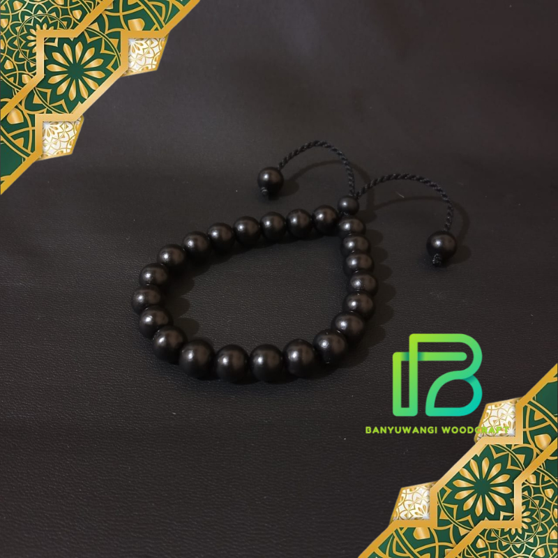 Gelang gali kelor hitam 8mm tali serut