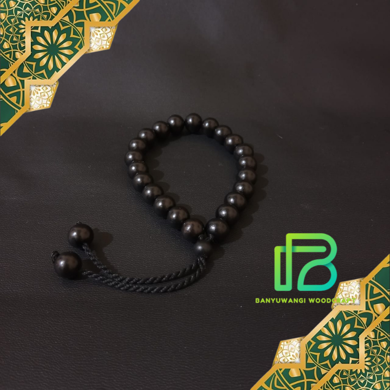 Gelang gali kelor hitam 8mm tali serut - Gambar 2